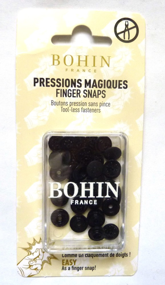 Bouton pressions magiques noires 9 mm