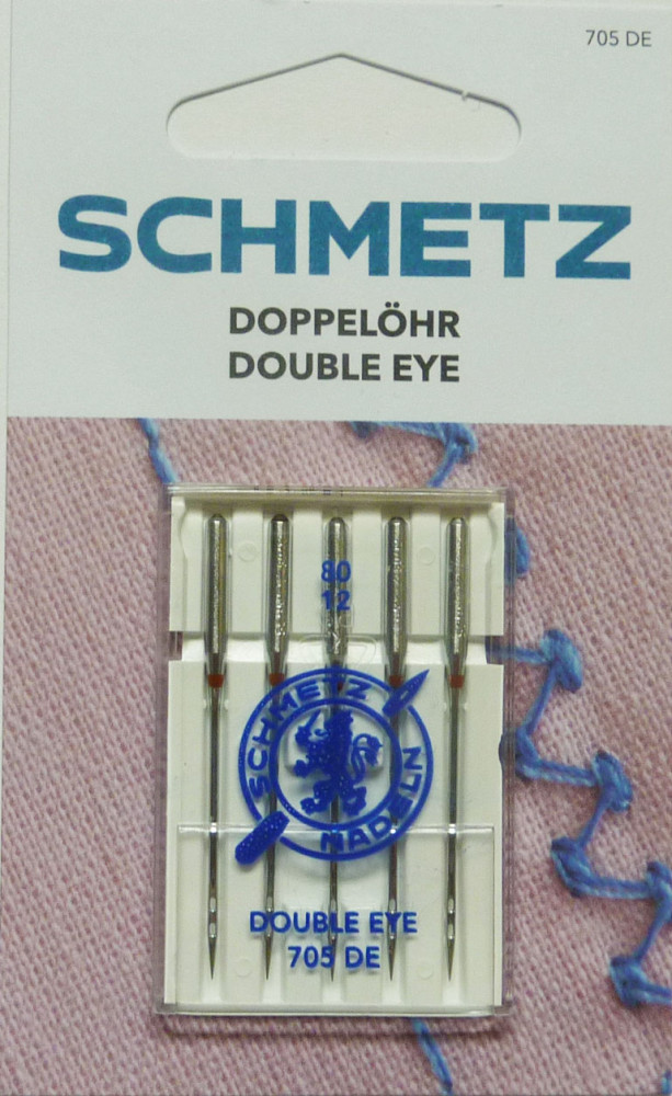 Aiguilles double chas (double eye) Schmetz 80/12